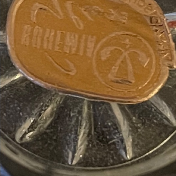 6 Hass Vintage Bohemian Glass Crystal Salt Cellars w/6 Spoons  (Czechoslovakia) - Picture 4 of 4